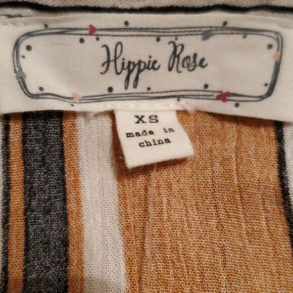 NWT Hippie Rose Women's Yellow Stripe Front Tie Top Size XS - Picture 10 of 13